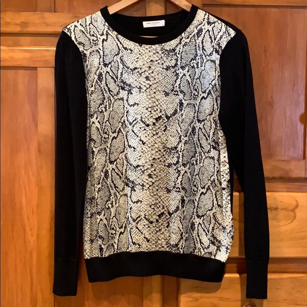 Equipment Black Crewneck Sweater